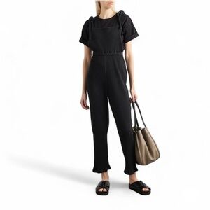 Baserange cepha jumpsuit black organic cotton rib